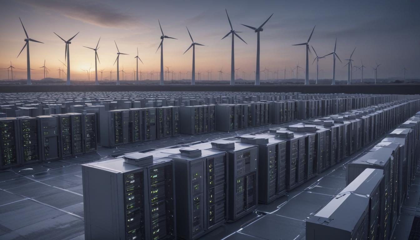 An image illustrating Wind Turbine OEMs Turn to Data Centers for Growth