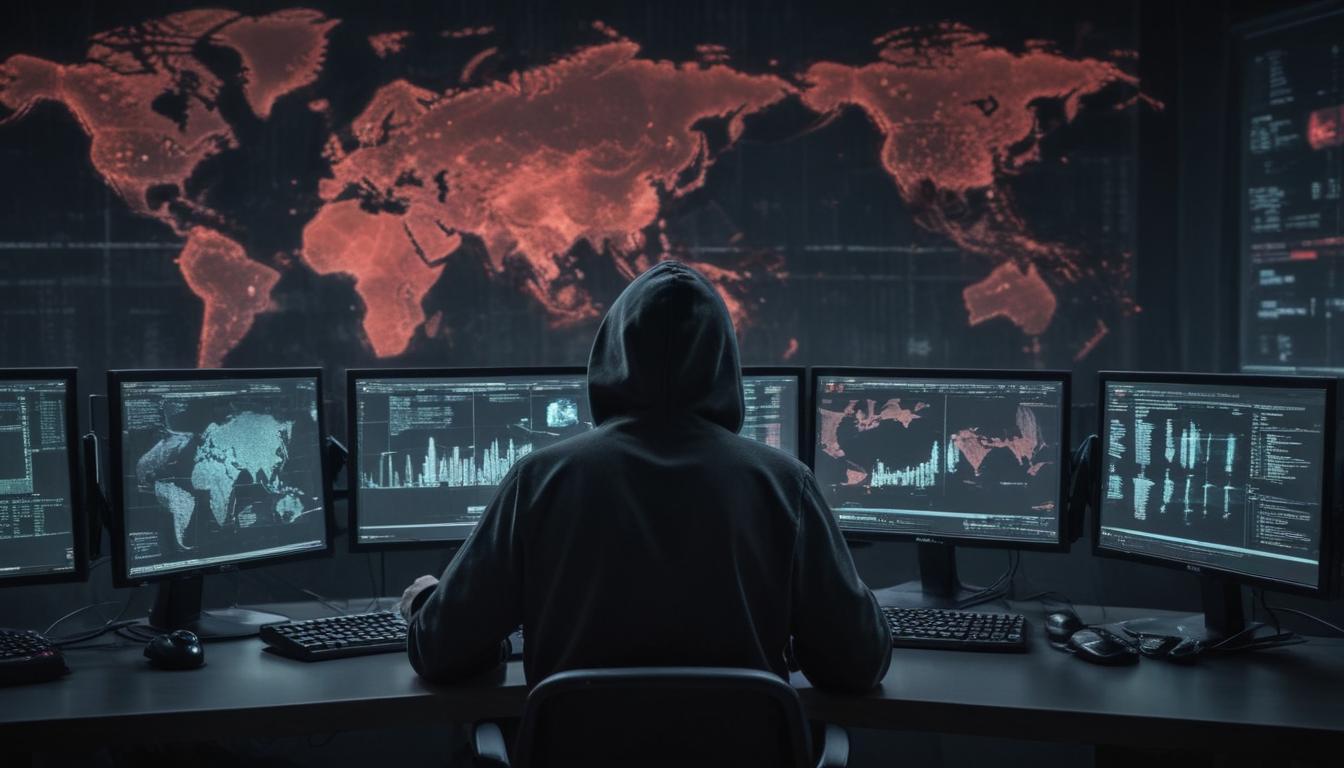 An image illustrating Global Cyber Threats Escalate Fraud Syndicates Ransomware Attacks and Supply Chain Vulnerabilities Dominate April 2026
