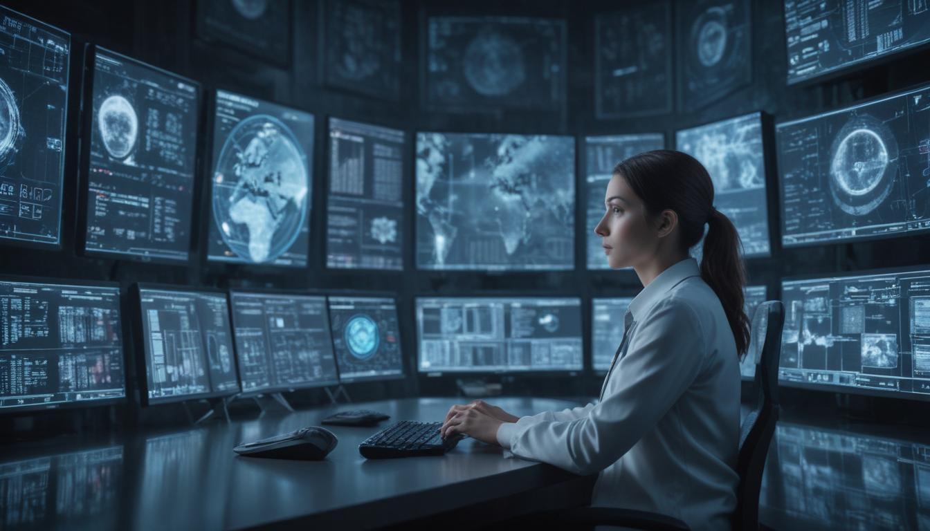 An image illustrating Cybersecurity Roundup Telehealth Risks QR Code Scams AI in Data Centers Financial Frauds and Emerging Threats