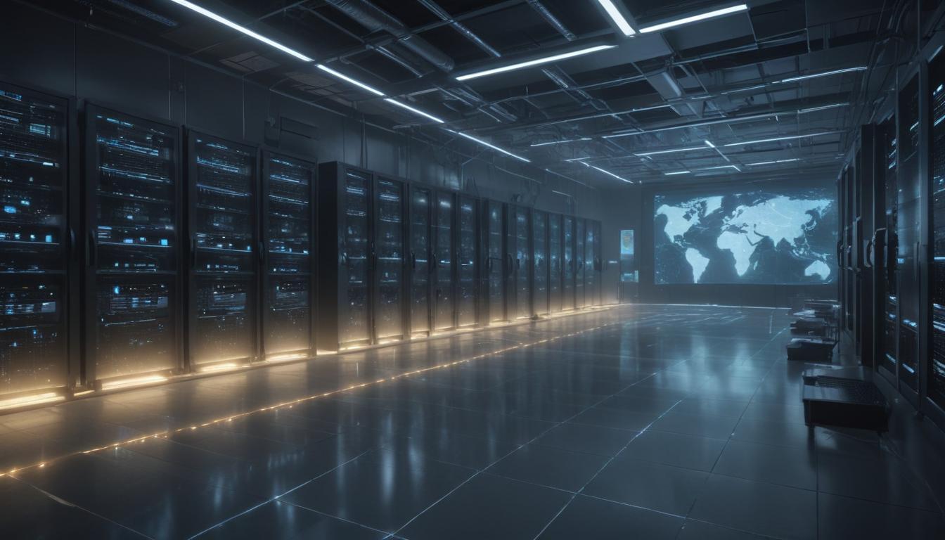 An image illustrating Cybersecurity Threats in Data Centers Critical Infrastructure AI Scams and Healthcare Ransomware